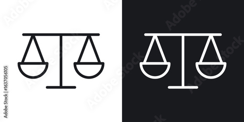 Scales icon thin line outline art. Doodle graphics