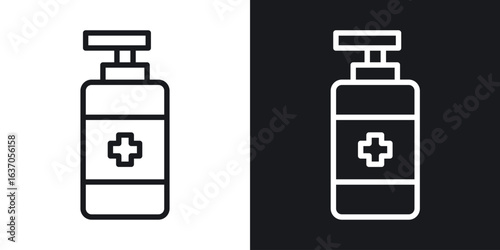 Sanitizer icon thin line outline art. Doodle graphics