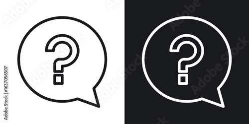 Question mark icon thin line outline art. Doodle graphics