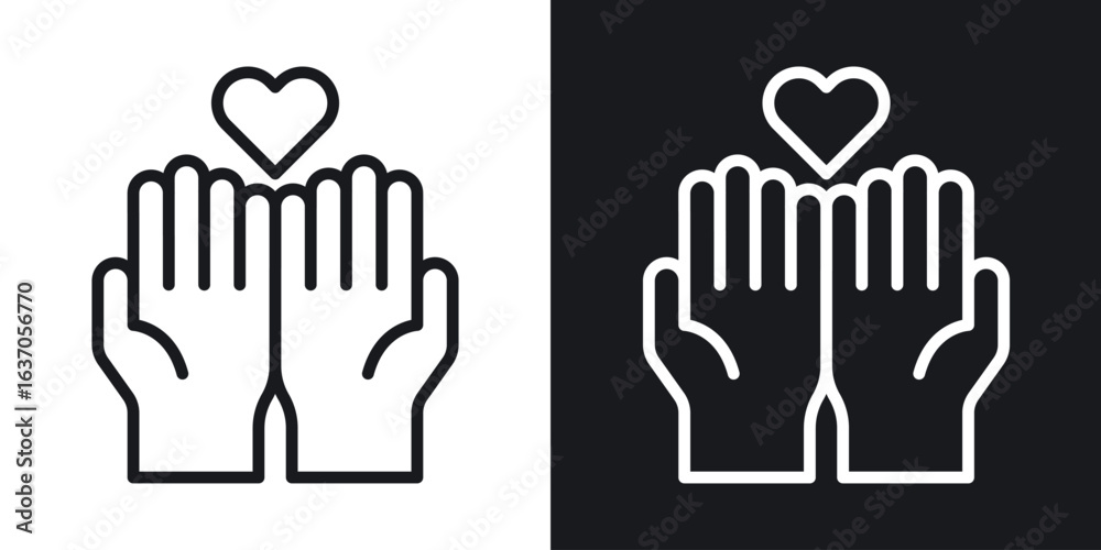 Fototapeta premium Philanthropy icon thin line outline art. Doodle graphics