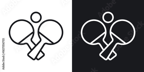 Ping pong icon thin line outline art. Doodle graphics