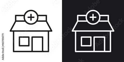 Pharmacy icon thin line outline art. Doodle graphics