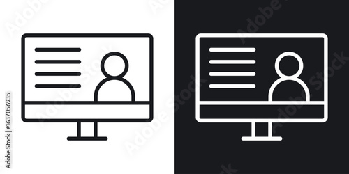 Online course icon thin line outline art. Doodle graphics
