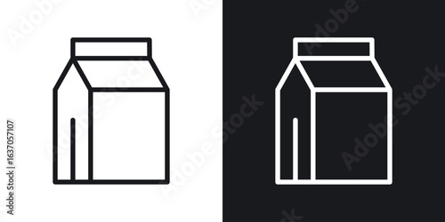 Milk carton icon thin line outline art. Doodle graphics