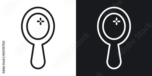 Mirror icon thin line outline art. Doodle graphics