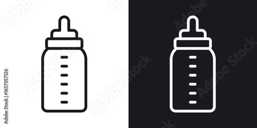 Milk bottle icon thin line outline art. Doodle graphics