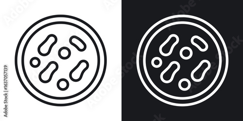 Microorganism icon thin line outline art. Doodle graphics