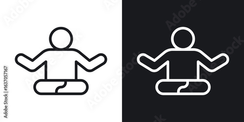 Meditation icon thin line outline art. Doodle graphics