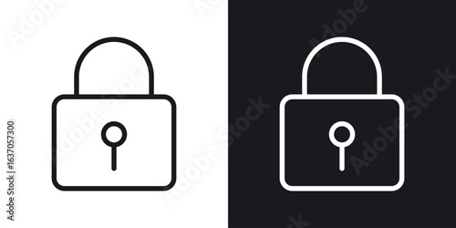 Lock closed icon thin line outline art. Doodle graphics