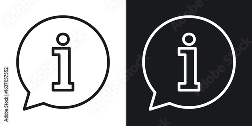 Info icon thin line outline art. Doodle graphics