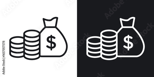Income icon thin line outline art. Doodle graphics