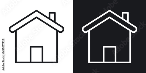 Home icon thin line outline art. Doodle graphics