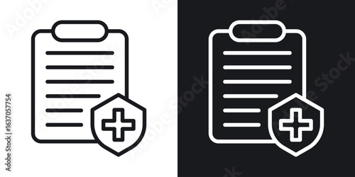 Health insurance icon thin line outline art. Doodle graphics