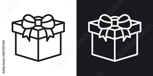Gift icon thin line outline art. Doodle graphics