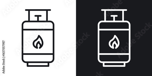 Gas cylinders icon thin line outline art. Doodle graphics