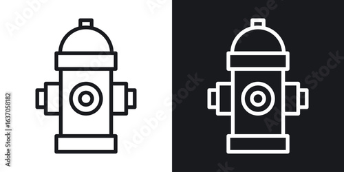 Fire hydrant icon thin line outline art. Doodle graphics