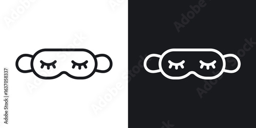 Eye mask icon thin line outline art. Doodle graphics
