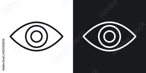 Eye icon thin line outline art. Doodle graphics