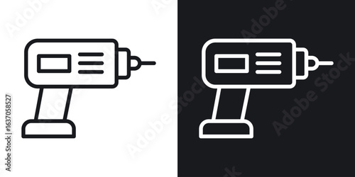 Drill icon thin line outline art. Doodle graphics