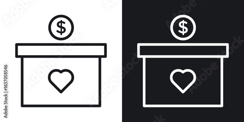 Donations icon thin line outline art. Doodle graphics