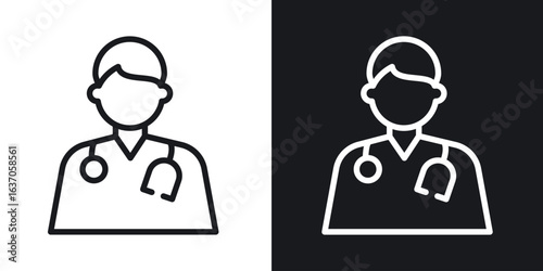 Doctor icon thin line outline art. Doodle graphics