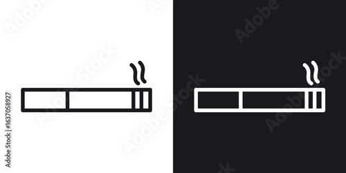 Cigarette icon thin line outline art. Doodle graphics