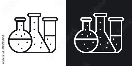 Chemistry icon thin line outline art. Doodle graphics