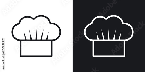 Chef hat icon thin line outline art. Doodle graphics