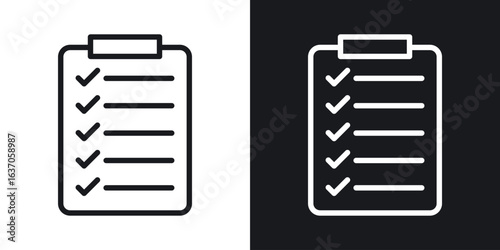 Checklist icon thin line outline art. Doodle graphics