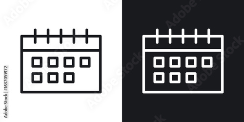 Calendar icon thin line outline art. Doodle graphics