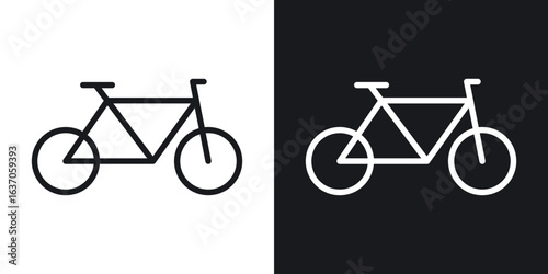 Bicycle icon thin line outline art. Doodle graphics
