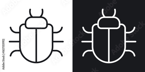 Bug icon thin line outline art. Doodle graphics