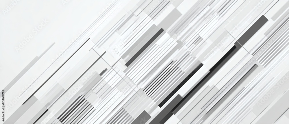 Obraz premium Modern Abstract Presentation Template with Diagonal Lines and Geometric Shapes, White and Gray Color Scheme, Flat Layout Design