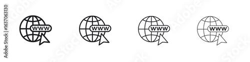 Website icons big set. Simple black stroke line versions collection