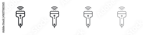 Ultrasound icons big set. Simple black stroke line versions collection