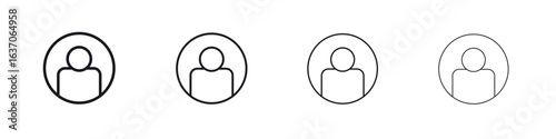Login icons big set. Simple black stroke line versions collection