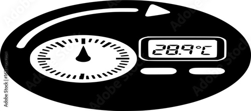 thermostat control stencil icon silhouette vector illustration