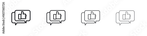 Feedback icons big set. Simple black stroke line versions collection