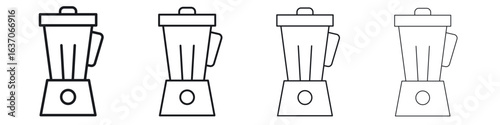 Blender icons big set. Simple black stroke line versions collection