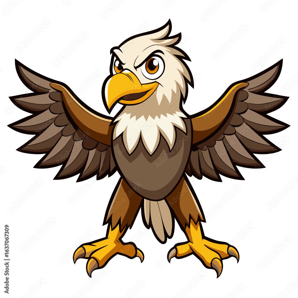 Fototapeta premium vector illustration of eagle, diving, cartoon
