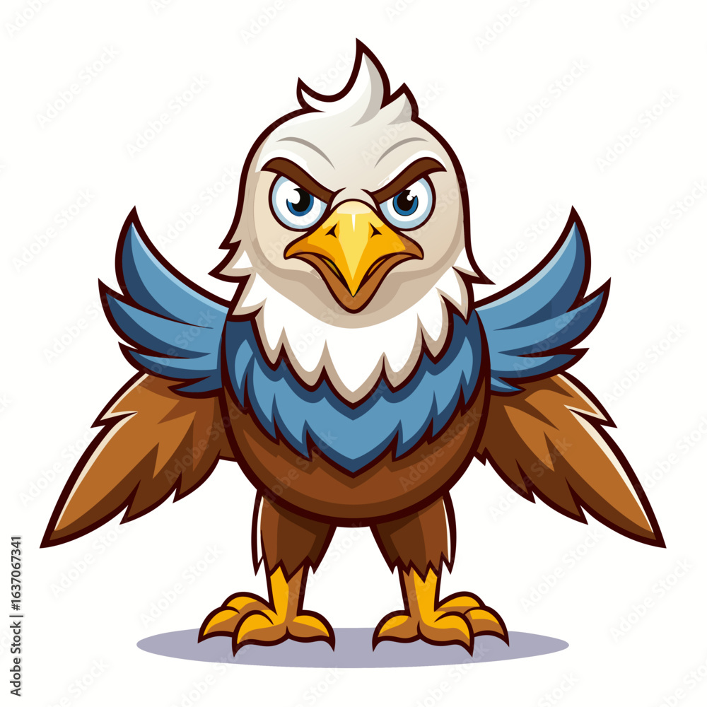 Fototapeta premium vector illustration of eagle, head portrait, cartoon