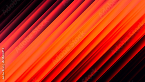 Powerful dynamic diagonal streaks in vibrant intense red orange shades full of motion and energy. Strong, fast and vivid visual design perfect for racing, training or extreme sports concepts. Vector
