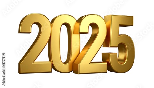 Gold 3D numbers 2025