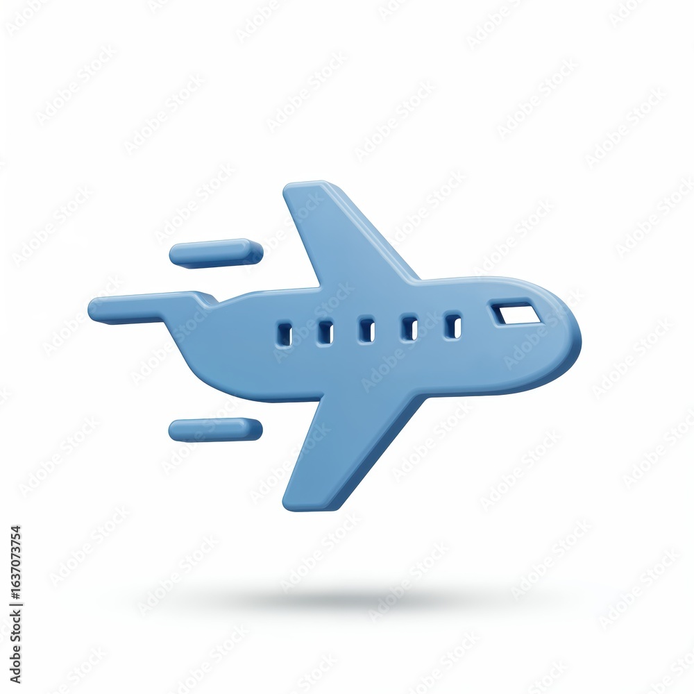 Fototapeta premium Soaring Ahead: An airplane icon representing the spirit of travel, the promise of adventure, and the thrill of reaching new destinations.
