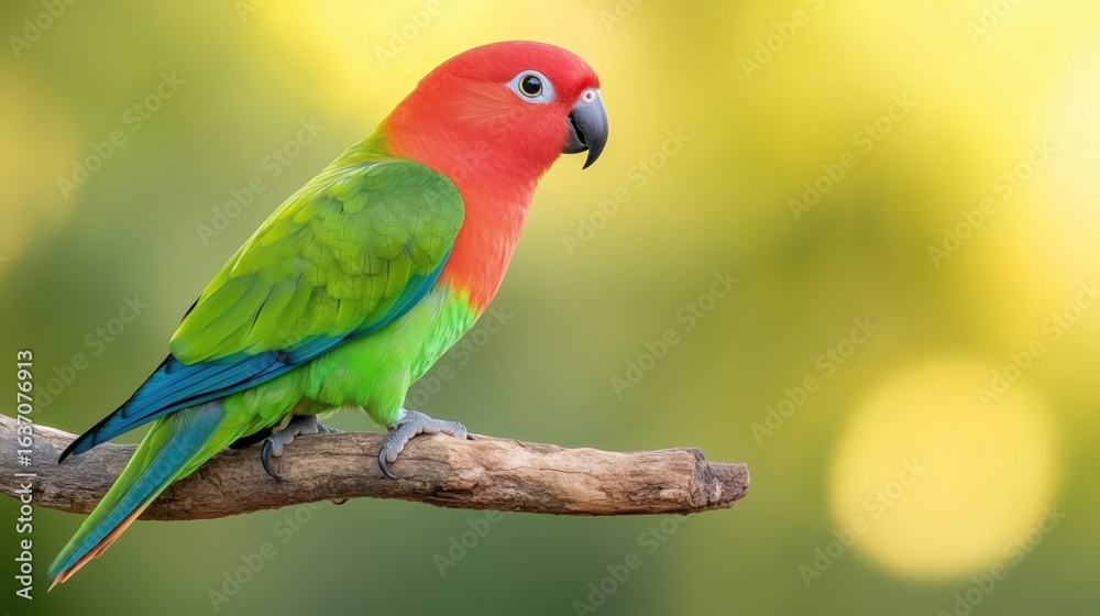 Fototapeta premium Male eclectus parrot perched on a tree branch