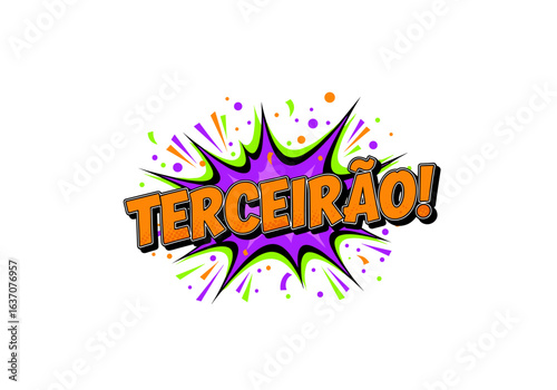 TERCEIRÃO! Ilustração em estilo de quadrinhos para formatura e último ano do ensino médio. Arte pop comemorativa.