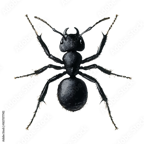 watercolor of Carpenter Ant, vector, isolated on a white background.