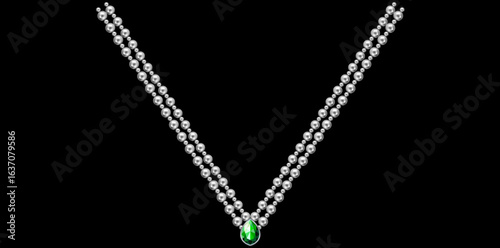 Stunning Diamond Chain Necklace Antique Jewelry Vector Illustration.