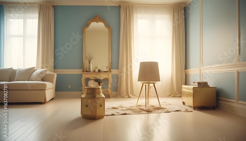 Photo interior modern design room 3d illustration