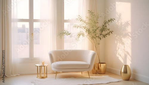 Photo interior modern design room 3d illustration